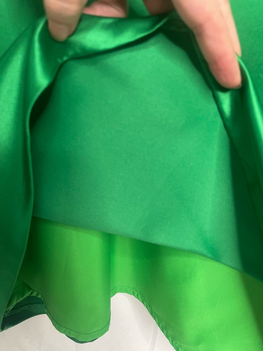 Symphony of Venus Emerald Green Satin Maxi Dress with Black Ribbon - Picture 5 of 10